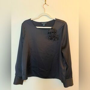 Cynthia Rowley Gray Embellished Boxy 3/4 Sleeve Blouse